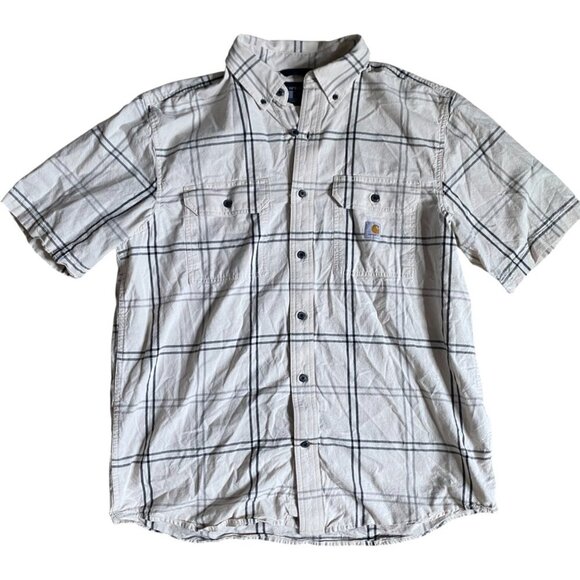 Carhartt Men's Loose Fit Midweight Short-Sleeve Plaid Shirt Size L - Picture 7 of 8